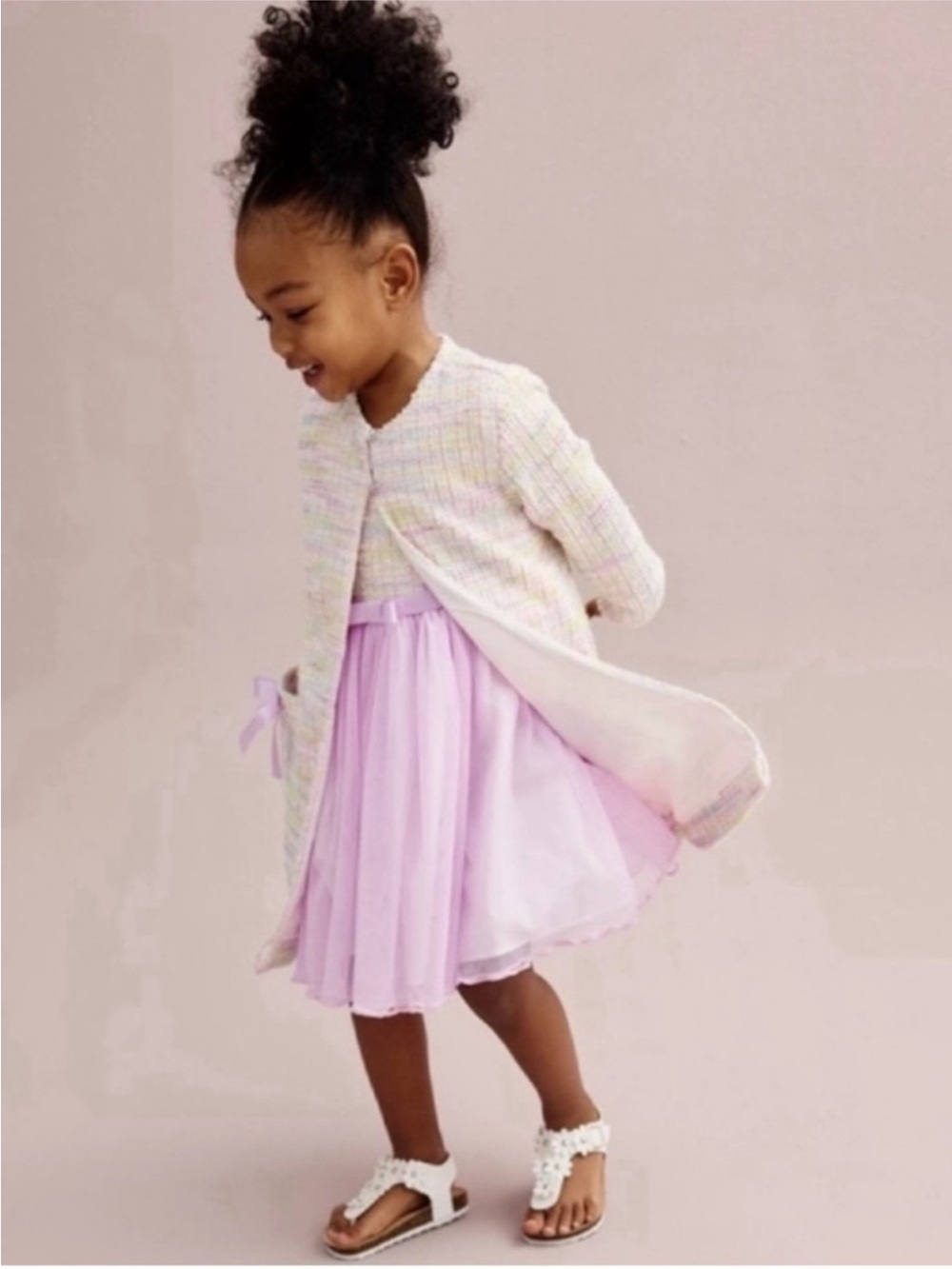 Bonnie Baby Dress and Coat Set Size 12 Month Formal Pastel Tulle Boucle Party